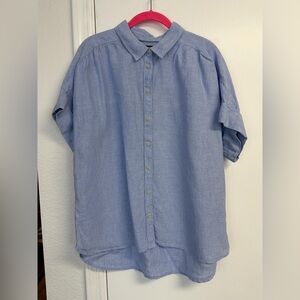 J. Crew Short-sleeve linen-blend button-up shirt